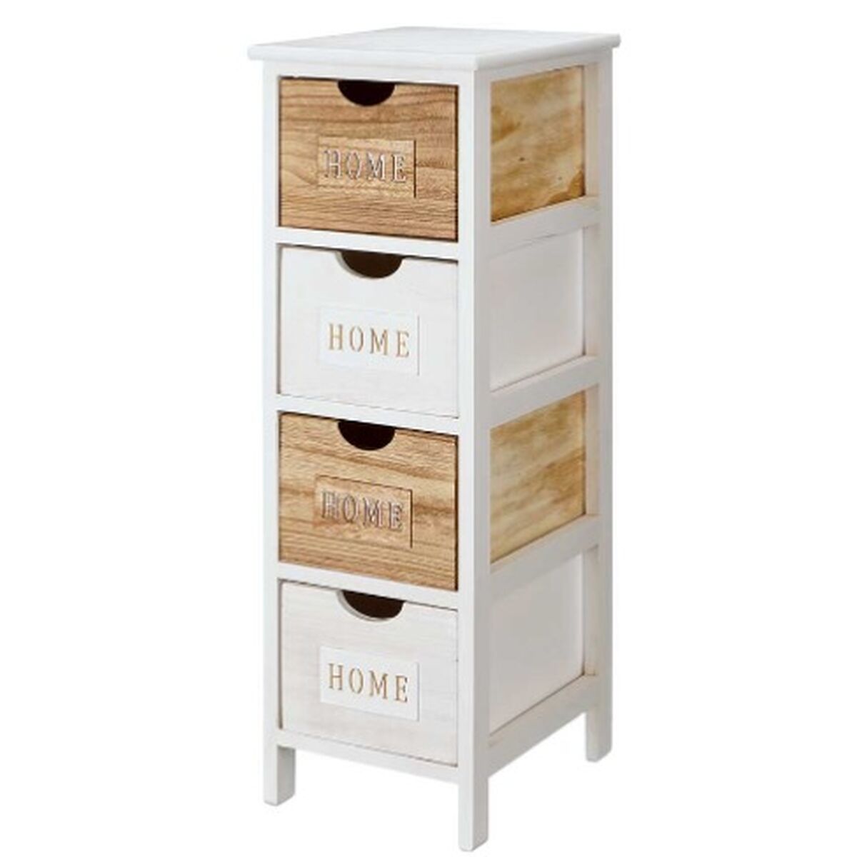 Chest of drawers Gift Decor HW6650B-4D Home White Brown 26 x 81 x 31,6 cm