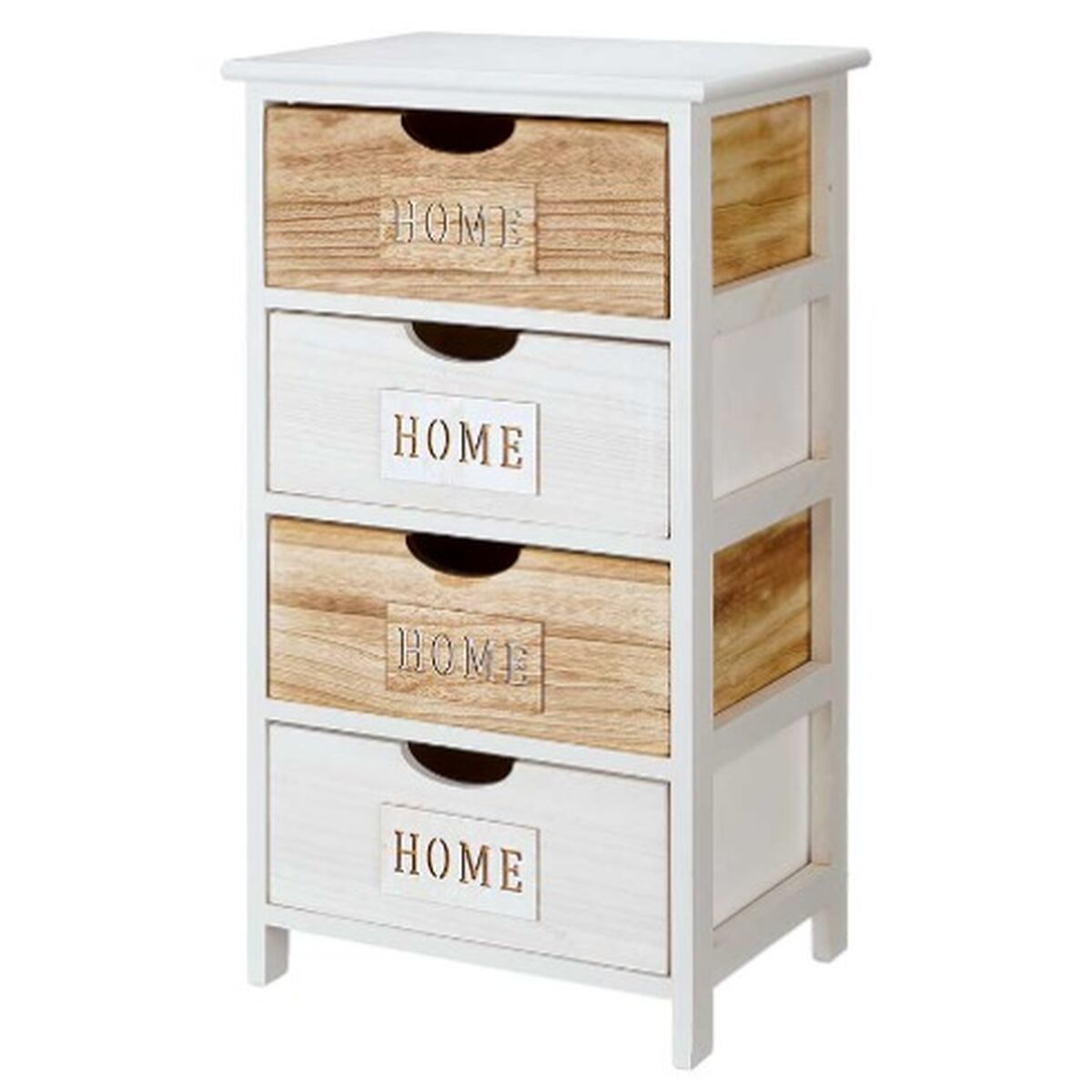 Chest of drawers Gift Decor HW6650-4D Home White Brown 40 x 73,5 x 29 cm Chest of drawers Gift Decor HW6650-4D Home White Brown 40 x 73,5 x 29 cm