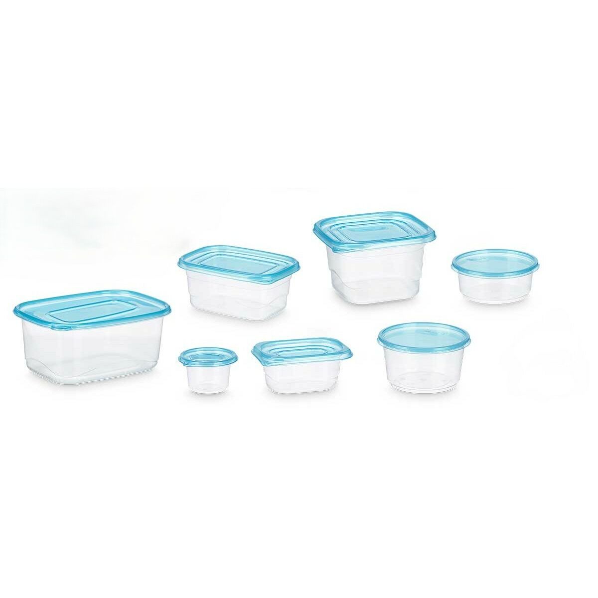 Set of lunch boxes Leknes Blue Green polypropylene 50 Pieces (4 Units)