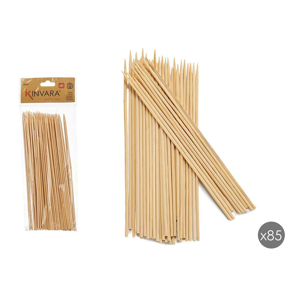 Bamboo toothpicks Kinvara Brown Bamboo 20 cm 85 Pieces (12 Units)