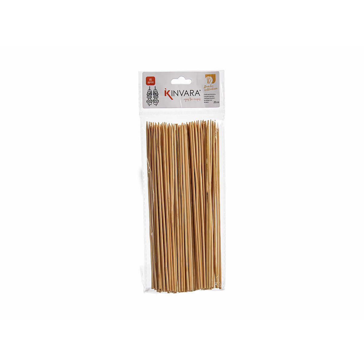 Bamboo toothpicks Kinvara Brown Bamboo 20 cm 85 Pieces (12 Units)