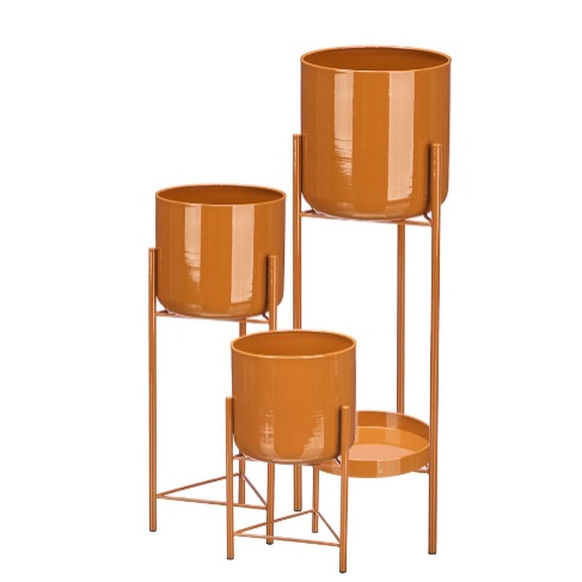 Set of Planters Gift Decor Tile Iron 3 Pieces (2 Units)