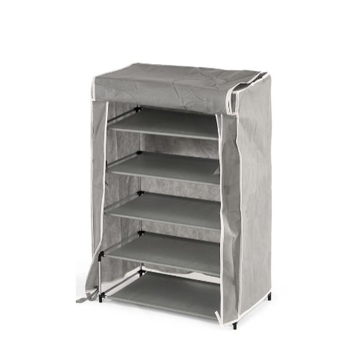 Shoe Rack Kipit Black Grey Cloth 50 x 32 x 88 cm Shoe Rack Kipit Black Grey Cloth 50 x 32 x 88 cm