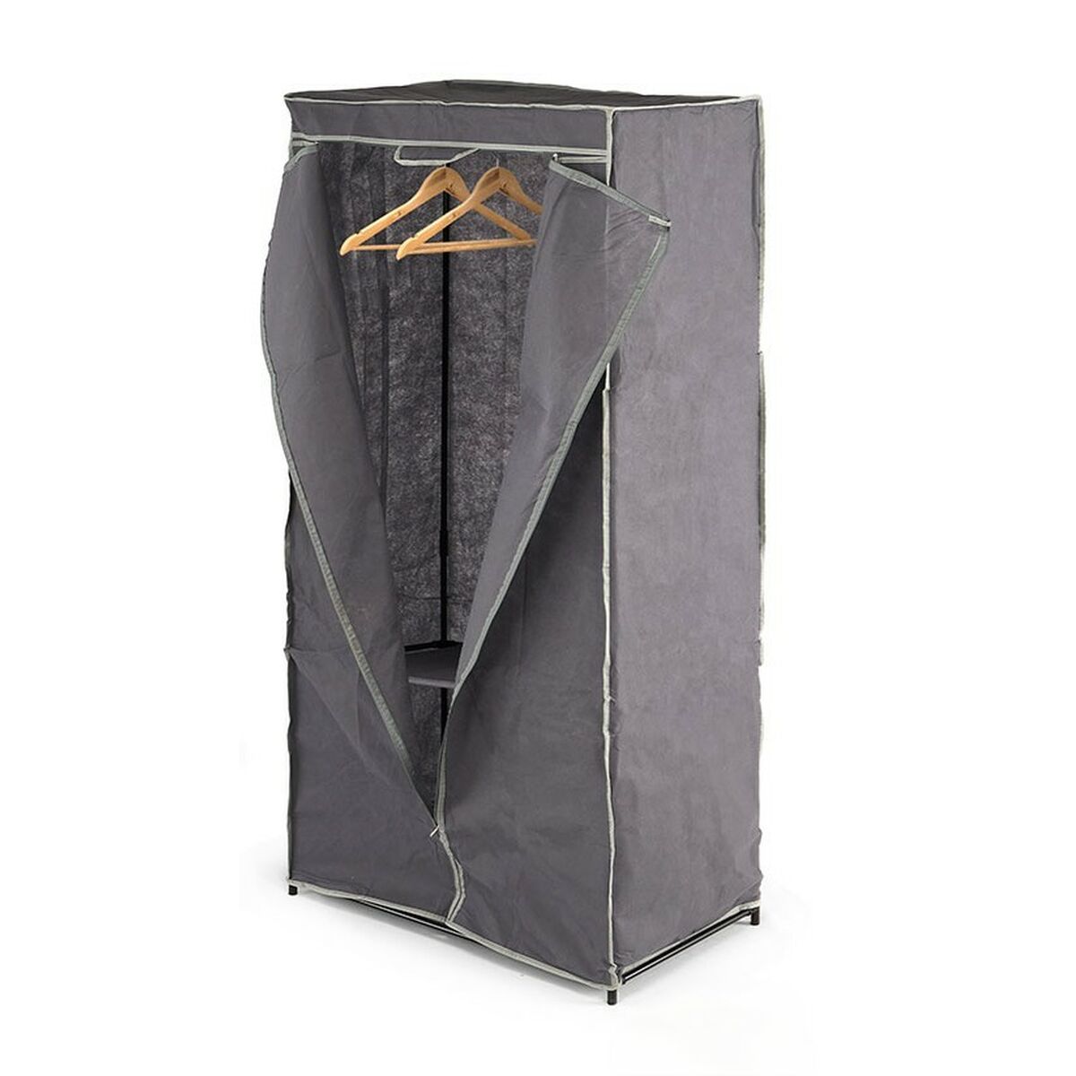 Wardrobe Kipit Black Grey Cloth 75 x 46 x 160 cm