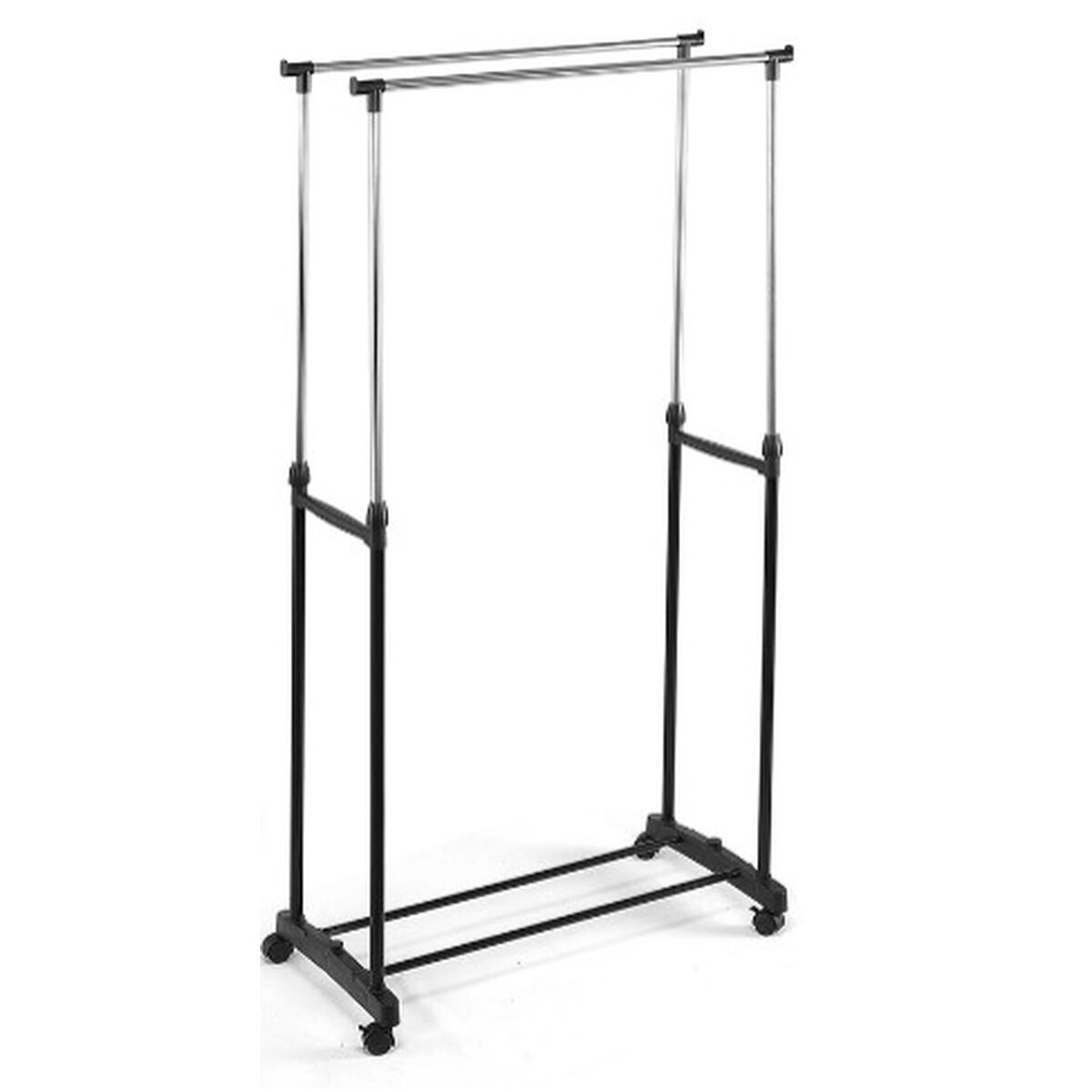 Coat Stand with Wheels Kipit Black Stainless steel Plastic 80 x 43 x 160 cm Coat Stand with Wheels Kipit Black Stainless steel Plastic 80 x 43 x 160 cm