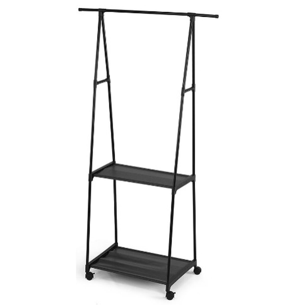 Coat rack with shelf Kipit Black Metal 84 x 43 x 156 cm Coat rack with shelf Kipit Black Metal 84 x 43 x 156 cm