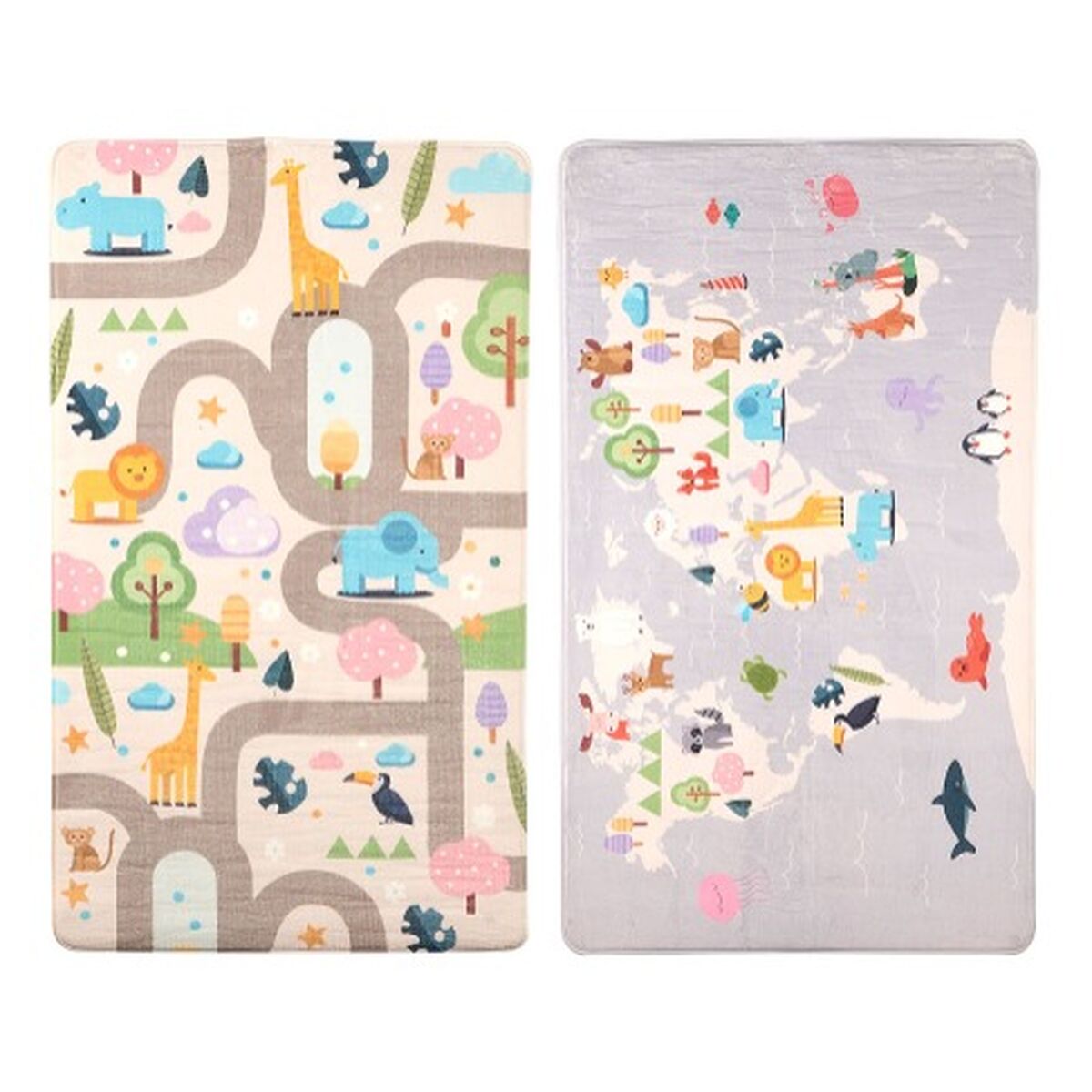 Playmat Gift Decor animals 140 x 0,6 x 80 cm Multicolour (12 Units)