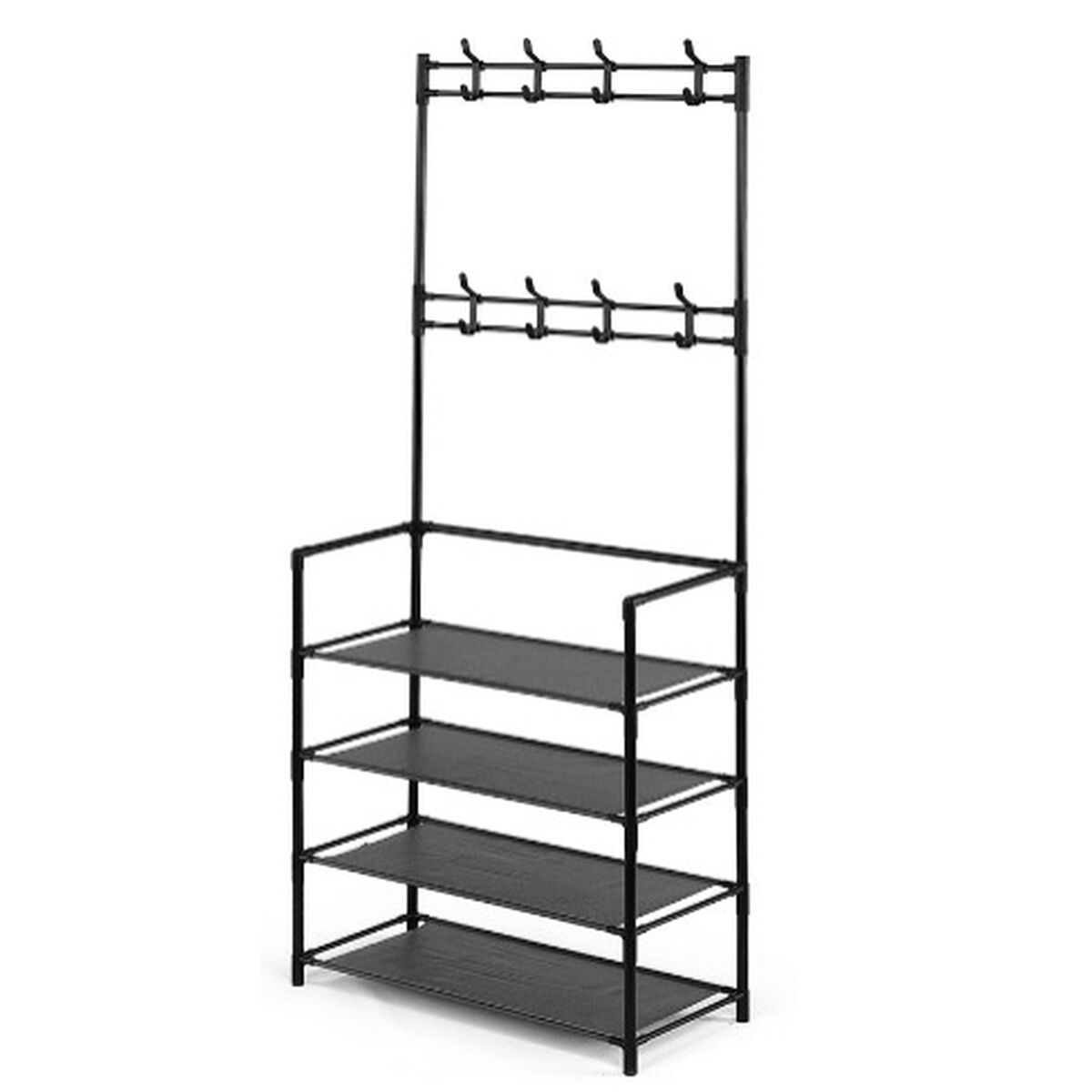 Coat rack with shelf Kipit Black Metal 60 x 26 x 155 cm Coat rack with shelf Kipit Black Metal 60 x 26 x 155 cm