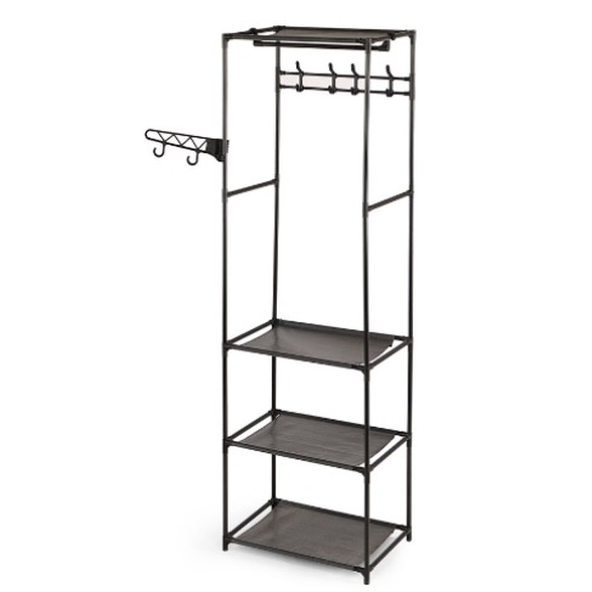 Wardrobe Kipit Black Metal Cloth 55 x 36 x 170 cm Wardrobe Kipit Black Metal Cloth 55 x 36 x 170 cm