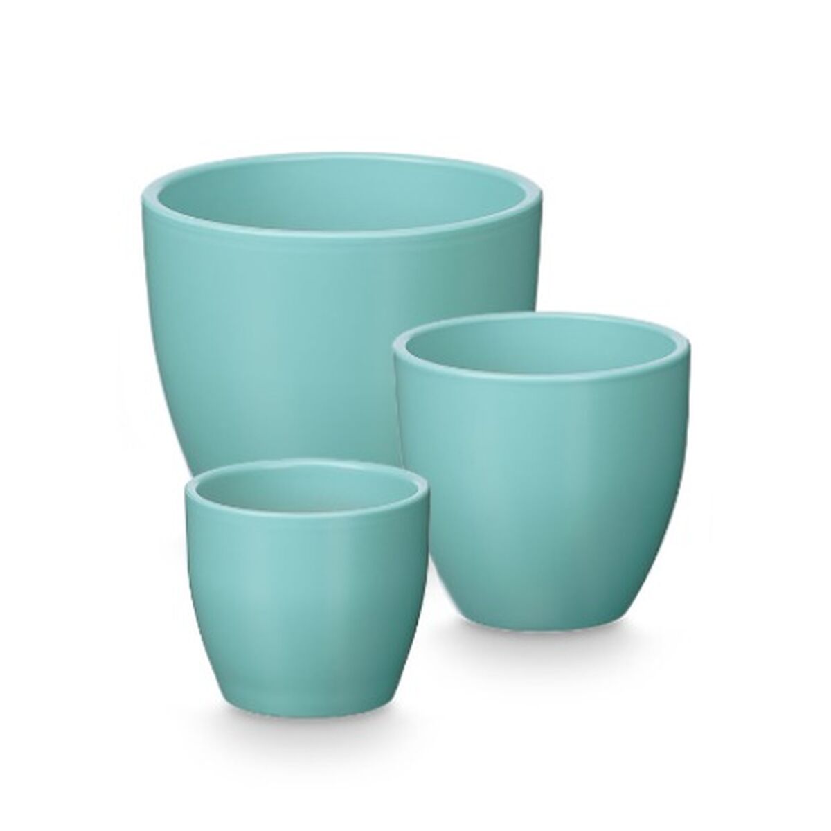 Set of pots Ibergarden Turquoise Clay  14 cm  22 cm  17 cm 3 Pieces Set of pots Ibergarden Turquoise Clay  14 cm  22 cm  17 cm 3 Pieces