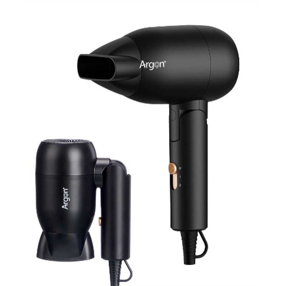 Foldable Hair Dryer Argon Black Golden 1500 W Foldable Hair Dryer Argon Black Golden 1500 W