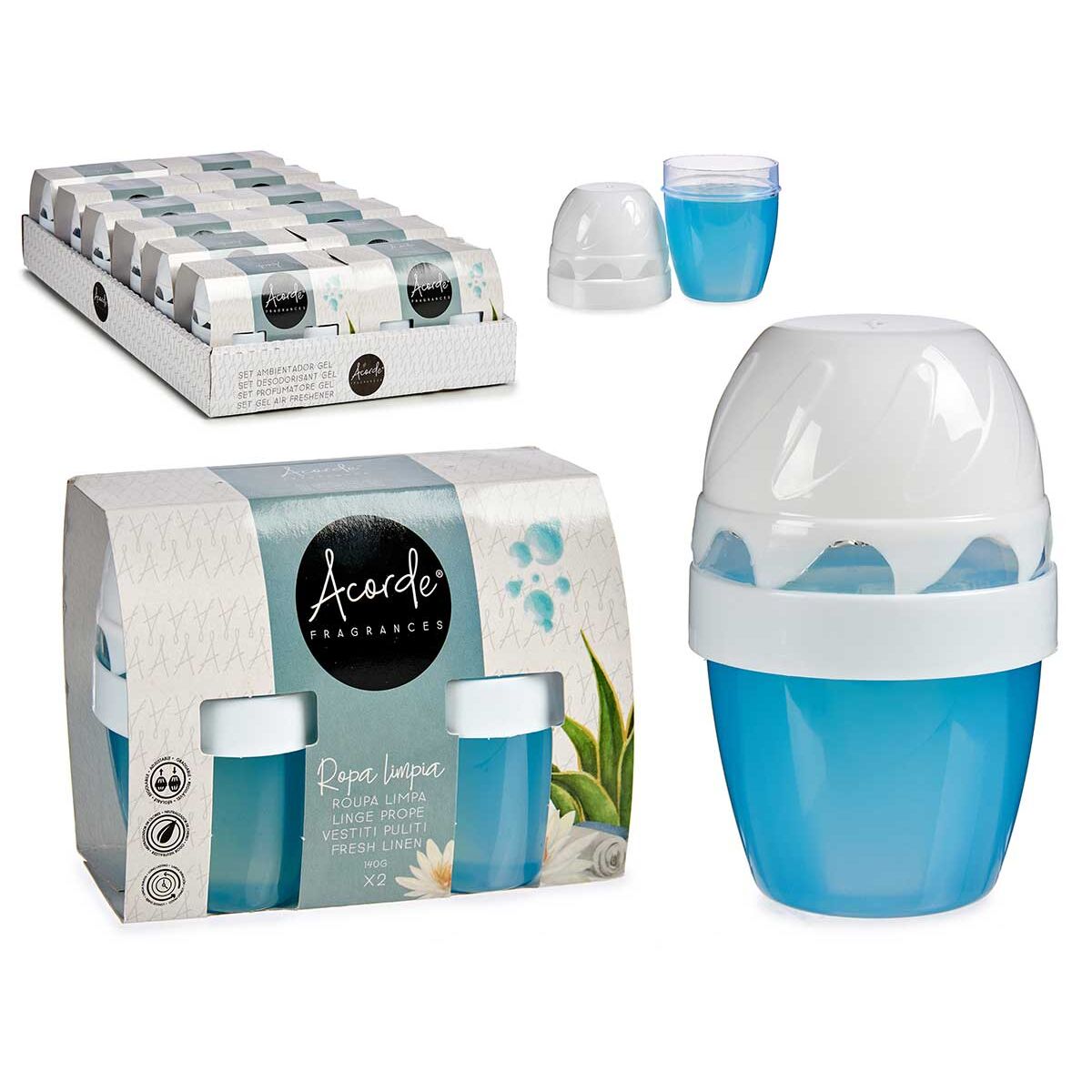 Air Freshener Set Acorde Clean Clothes 2 Pieces (12 Units)