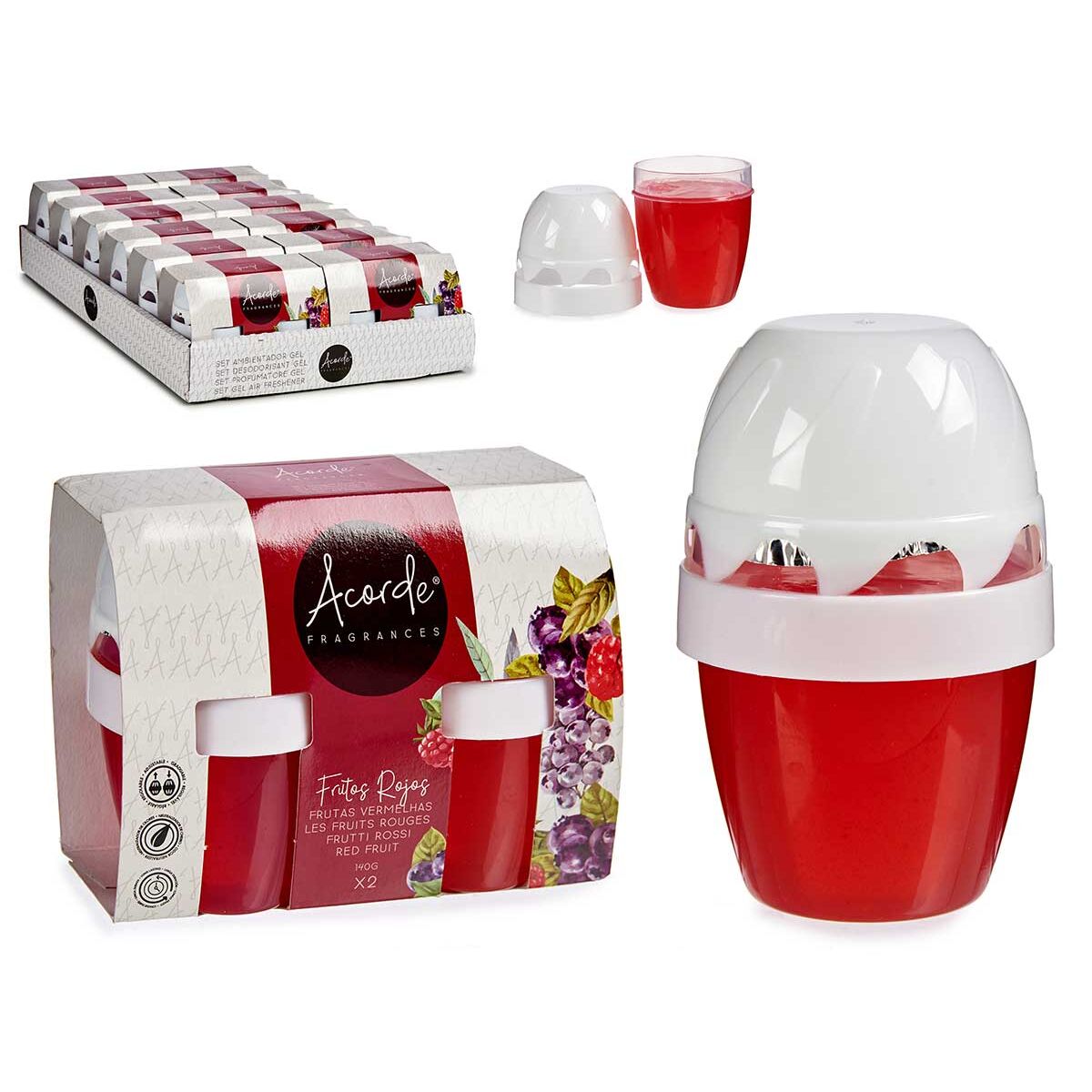 Air Freshener Set Acorde Red fruits 2 Pieces (12 Units)