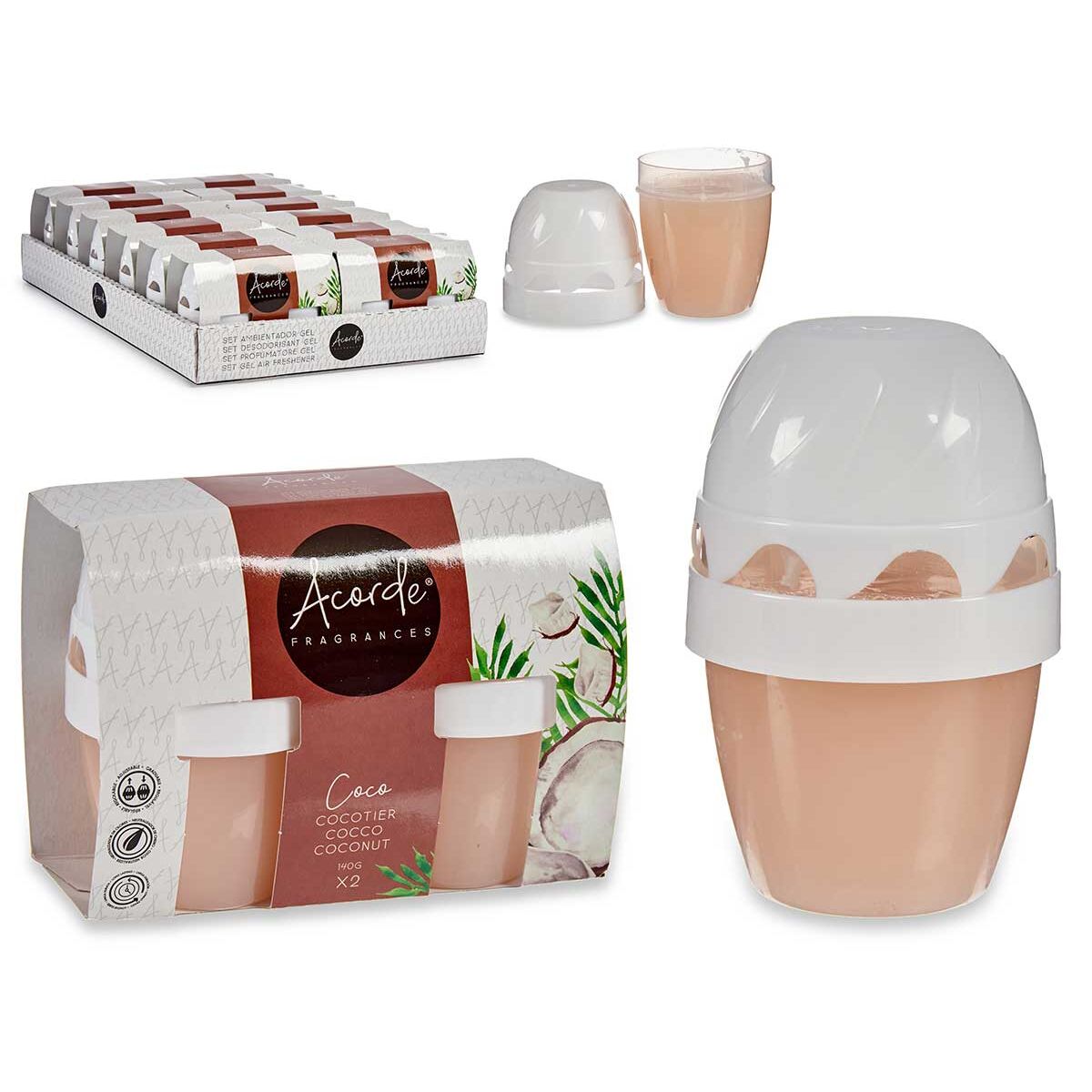 Air Freshener Set Acorde Coconut 2 Pieces (12 Units)