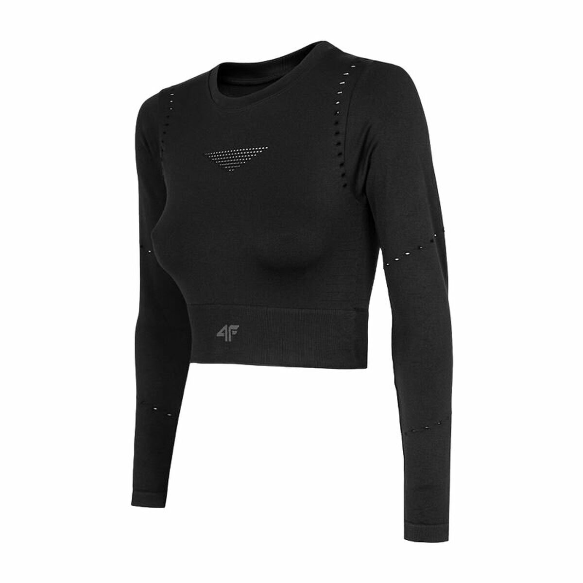 Women’s long sleeve T-shirt PURE FORCE H4Z22 TSDLF010  4F Black Multicolour (M/L)