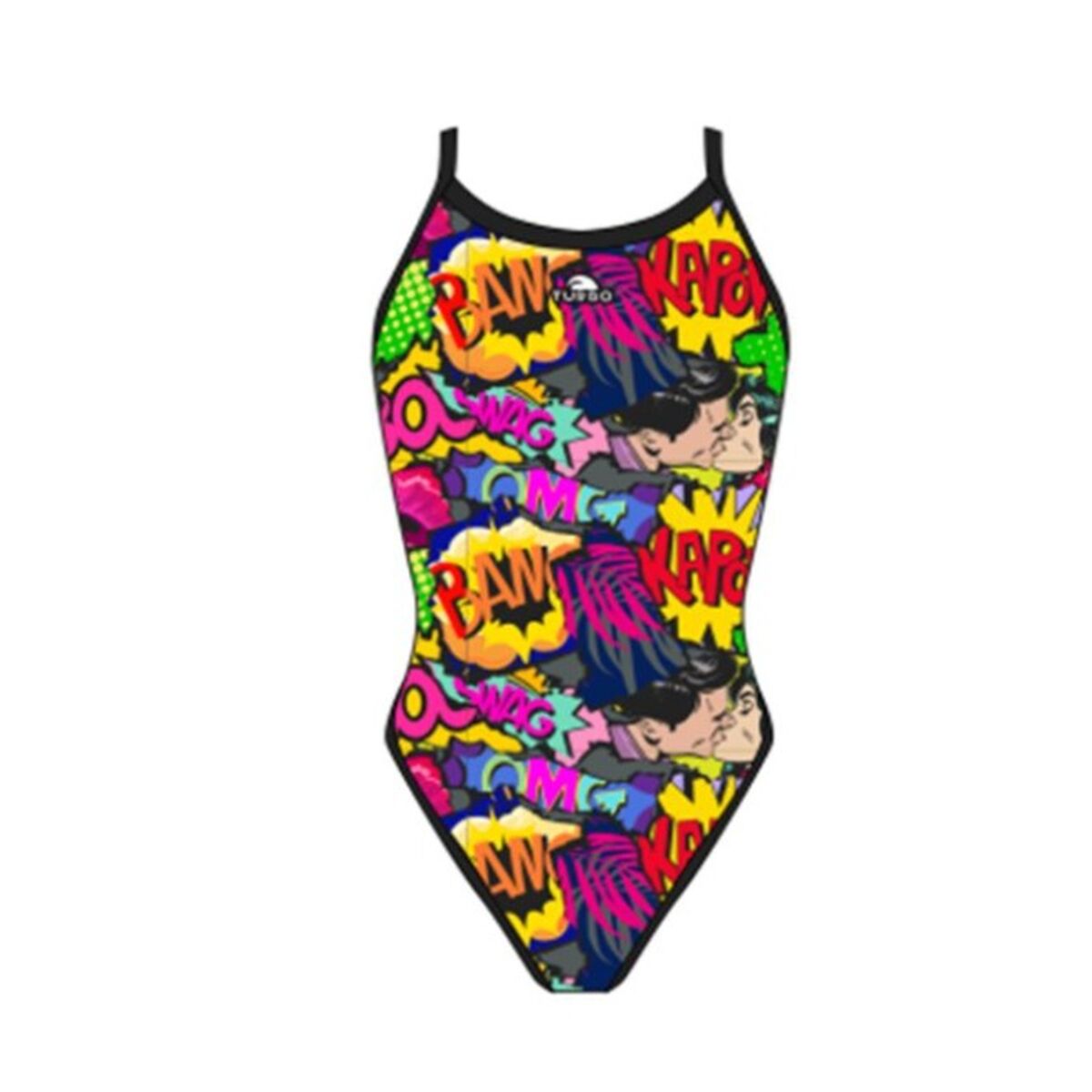 Womens Bathing Costume Turbo Revolution Comic Black S