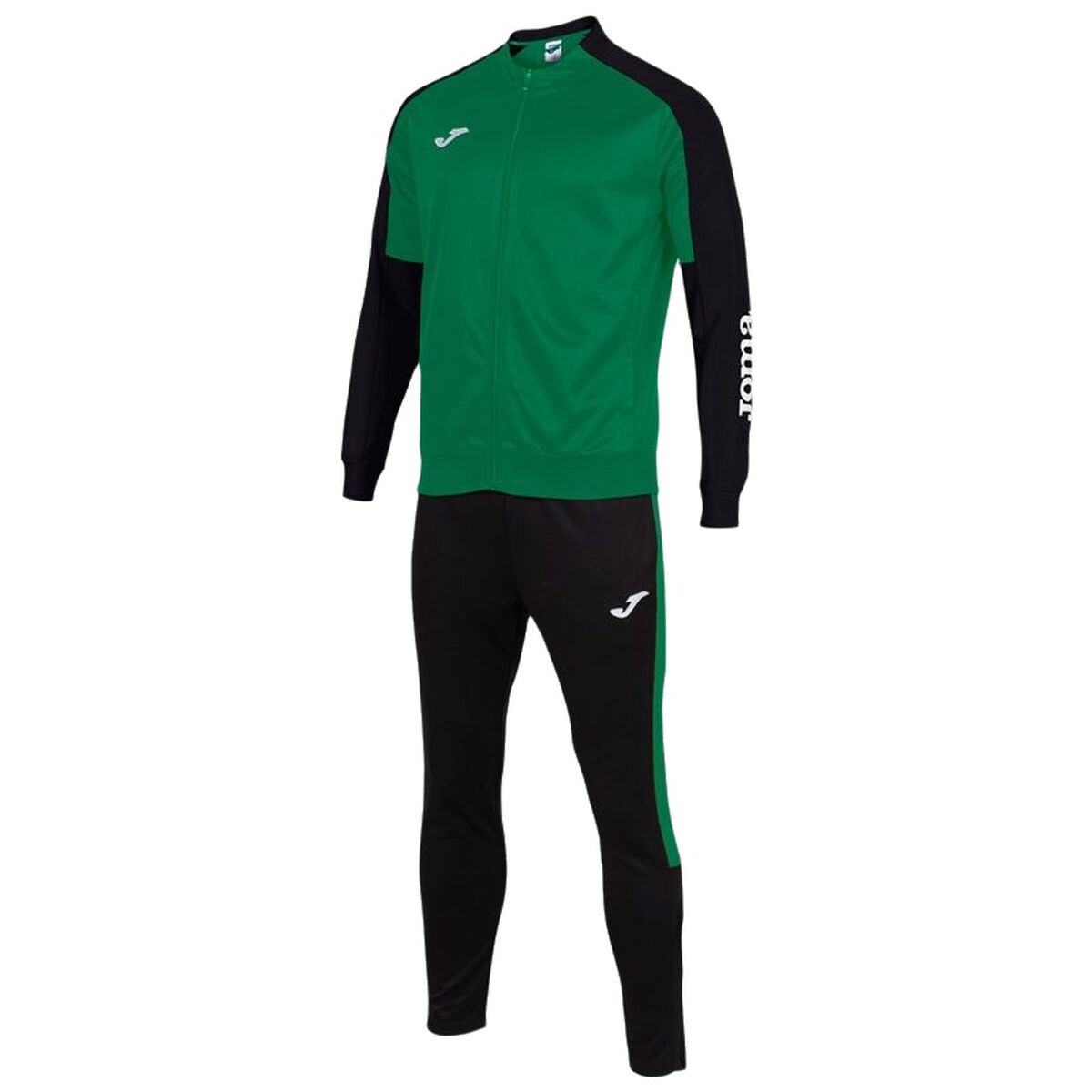 Tracksuit for Adults Joma Sport Eco Championship Black Green Children’s Men 2 Pieces