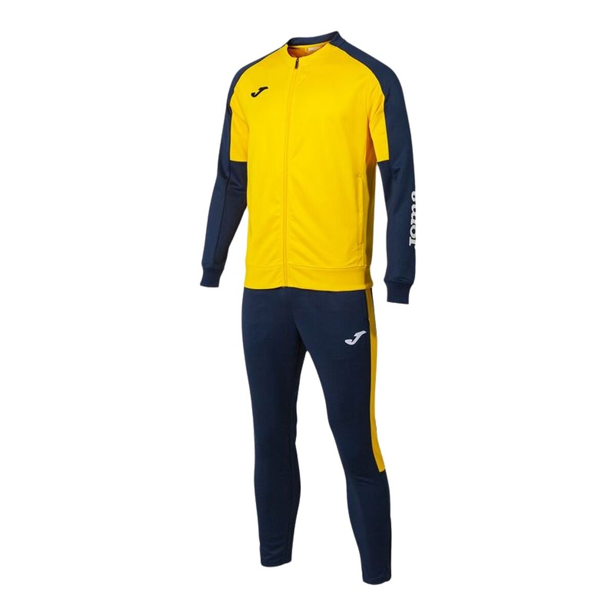 Tracksuit for Adults Joma Sport Eco Championship Yellow Navy Blue Children’s Men 2 Pieces