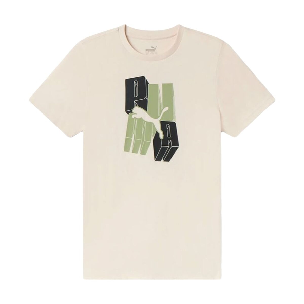 Child’s Short Sleeve T-Shirt Puma Essentials+ Graphic Beige