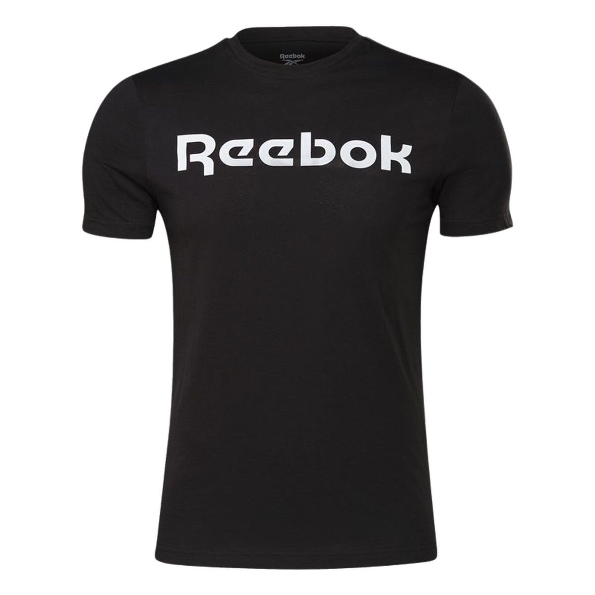 Menâs Short Sleeve T-Shirt Reebok Graphic Series Linear Logo Black Menâs Short Sleeve T-Shirt Reebok Graphic Series Linear Logo Black