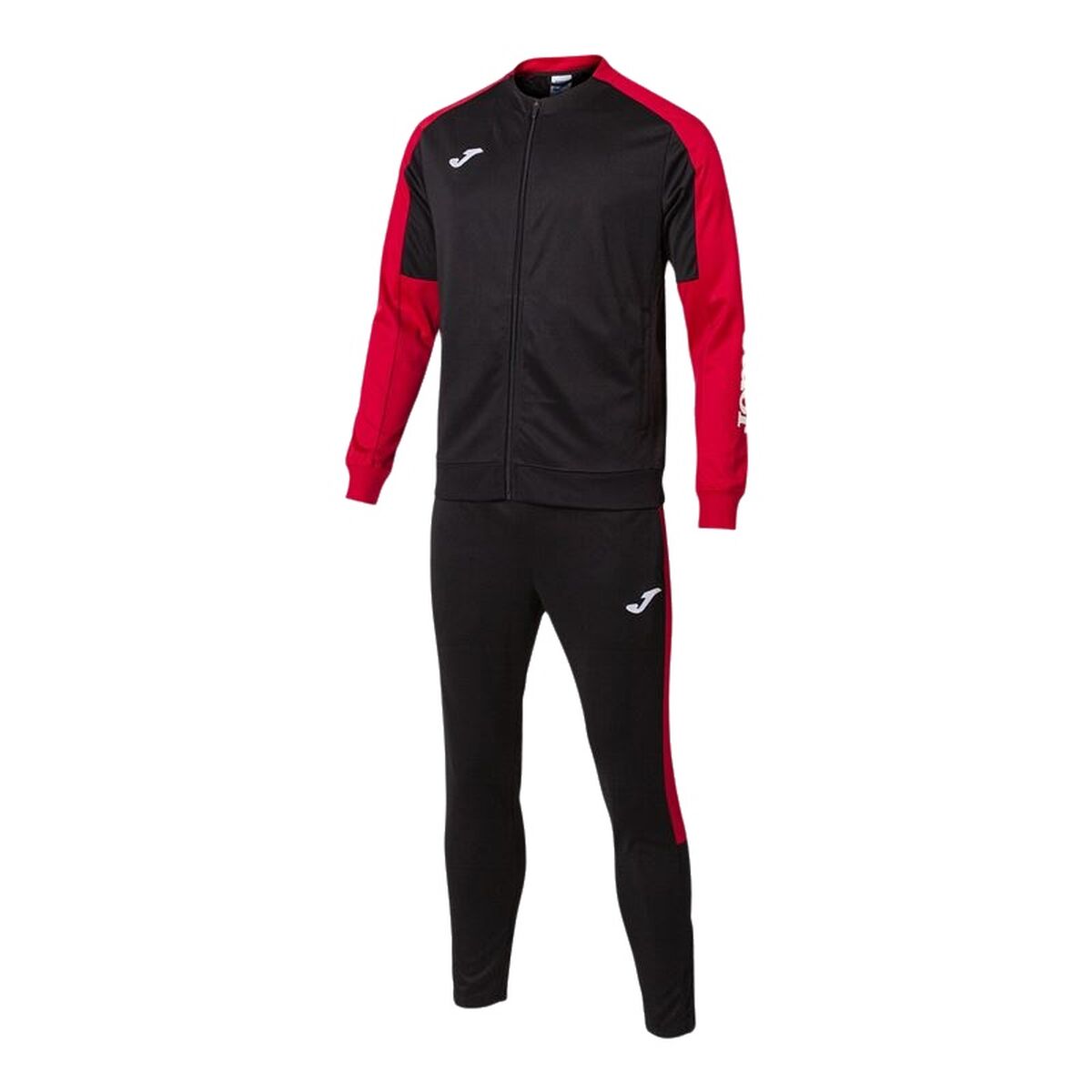 Tracksuit for Adults Joma Sport Eco Championship Black Red Children’s Men