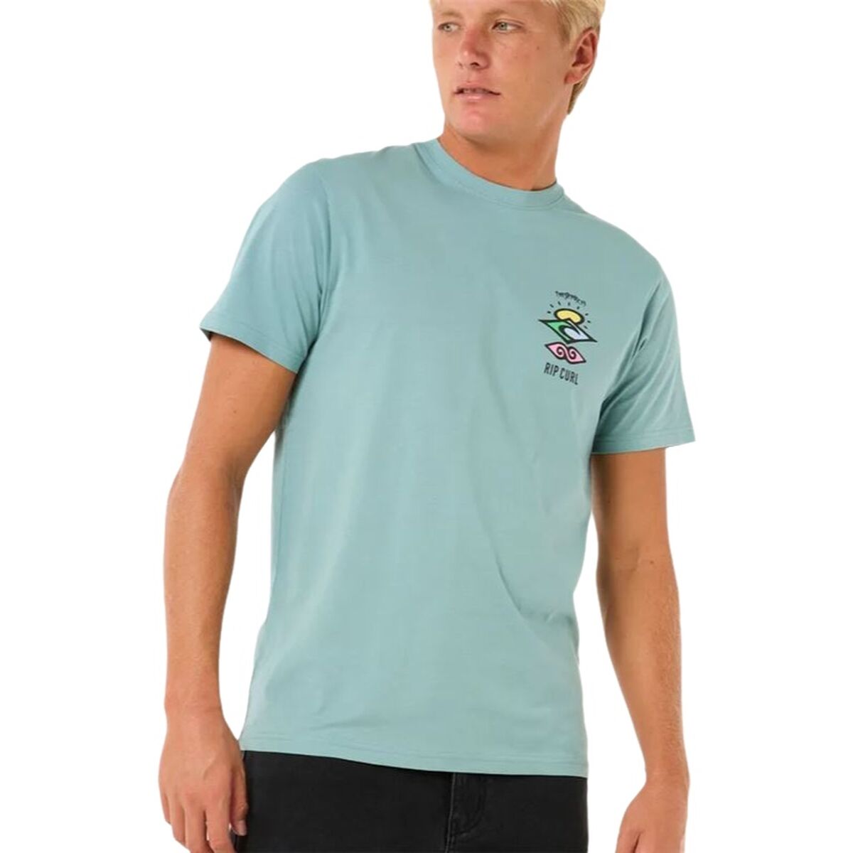 Menâs Short Sleeve T-Shirt Rip Curl Search Icon Tee Blue Menâs Short Sleeve T-Shirt Rip Curl Search Icon Tee Blue