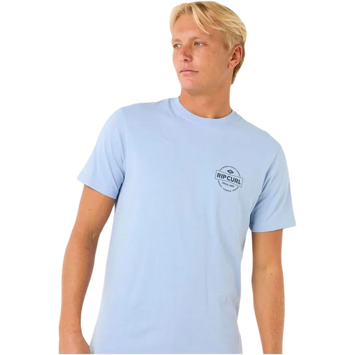 Menâs Short Sleeve T-Shirt Rip Curl Staple Tee Blue Menâs Short Sleeve T-Shirt Rip Curl Staple Tee Blue