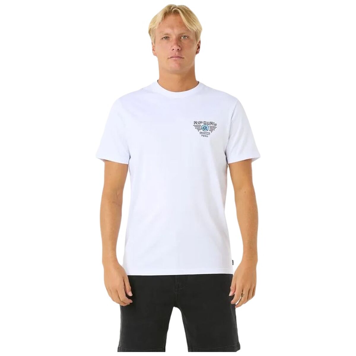 Menâs Short Sleeve T-Shirt Rip Curl Desti Animals Tee White Menâs Short Sleeve T-Shirt Rip Curl Desti Animals Tee White