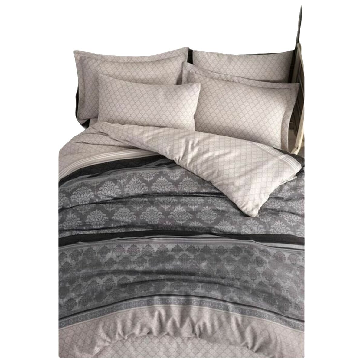 Duvet cover set Grey Super king 3 Pieces