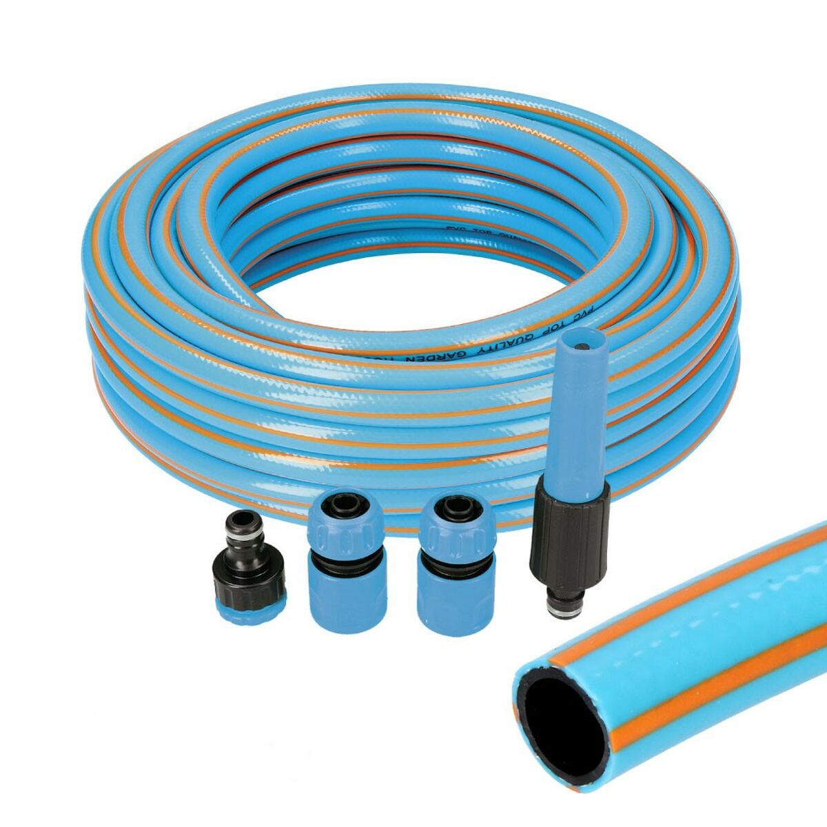 Hose with accessories kit EDM 74107 PVC 5/8″ 20 mm x 15 m Blue (15 m)