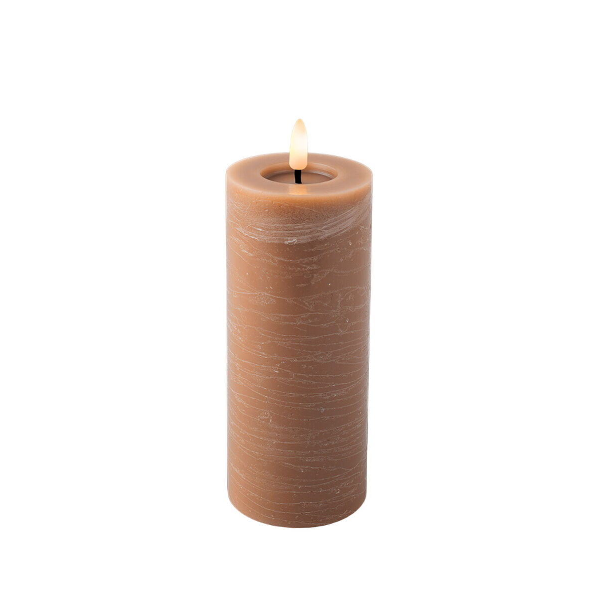 LED Candle Lumineo Brown  7 x 19 cm Flame effect (AAA)
