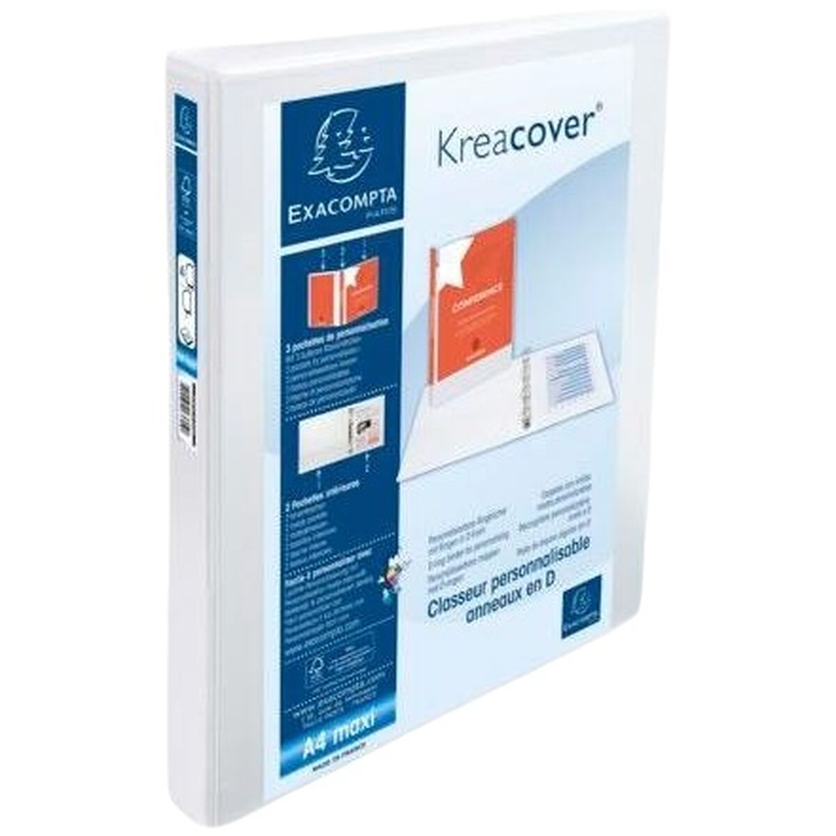 Ring binder Exacompta KREACOVER White A4+ (10 Units)