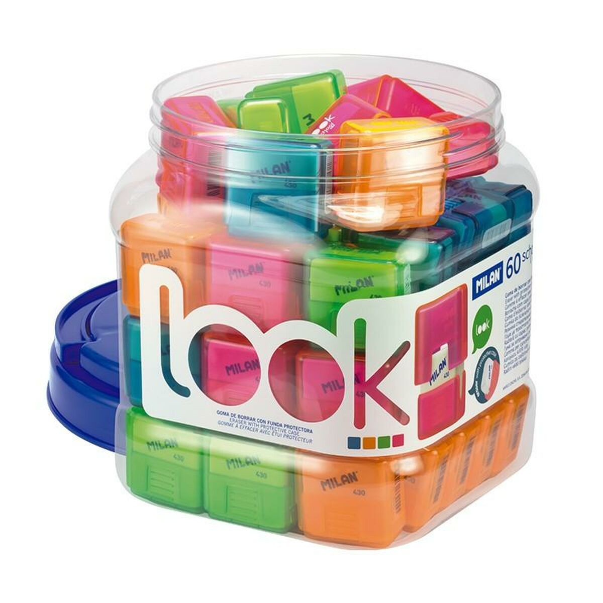 Eraser Set Milan Multicolour 3,4 x 3,2 x 1,9 cm 60 Pieces Eraser Set Milan Multicolour 3,4 x 3,2 x 1,9 cm 60 Pieces