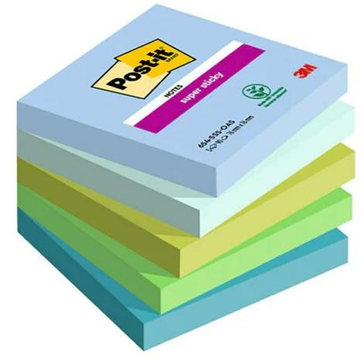 Sticky Notes Post-it Super Sticky Multicolour 5 Pieces 76 x 76 mm Sticky Notes Post-it Super Sticky Multicolour 5 Pieces 76 x 76 mm