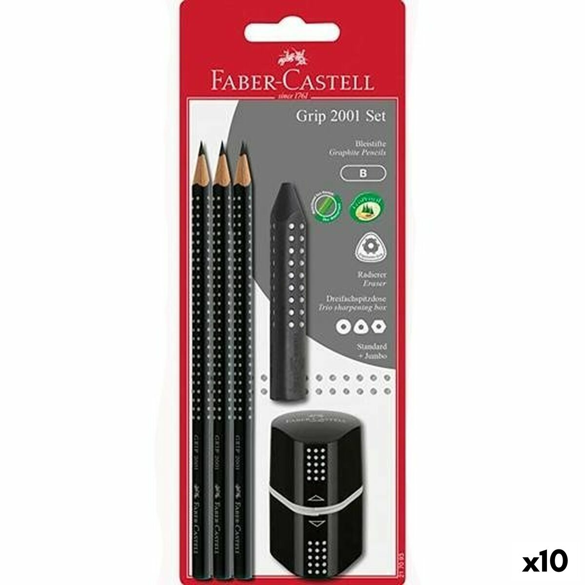 Pencil Set Faber-Castell Black (5 Units) (10 Units) Pencil Set Faber-Castell Black (5 Units) (10 Units)