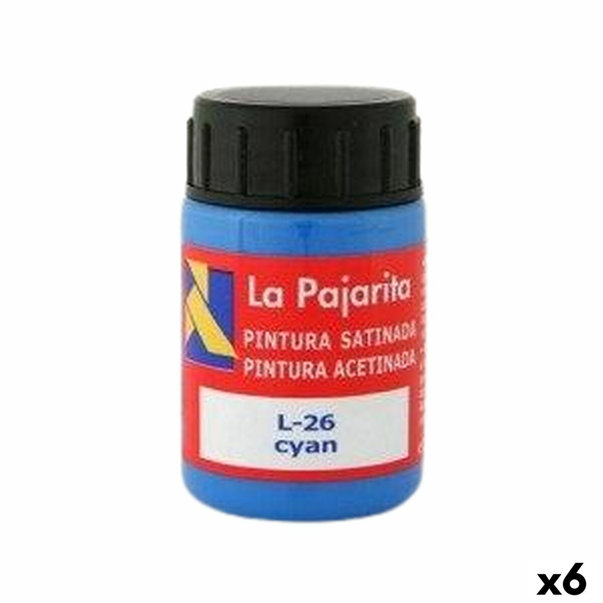 Tempera La Pajarita Cyan L-26 6 Pieces School Satin finish Blue Tempera La Pajarita Cyan L-26 6 Pieces School Satin finish Blue