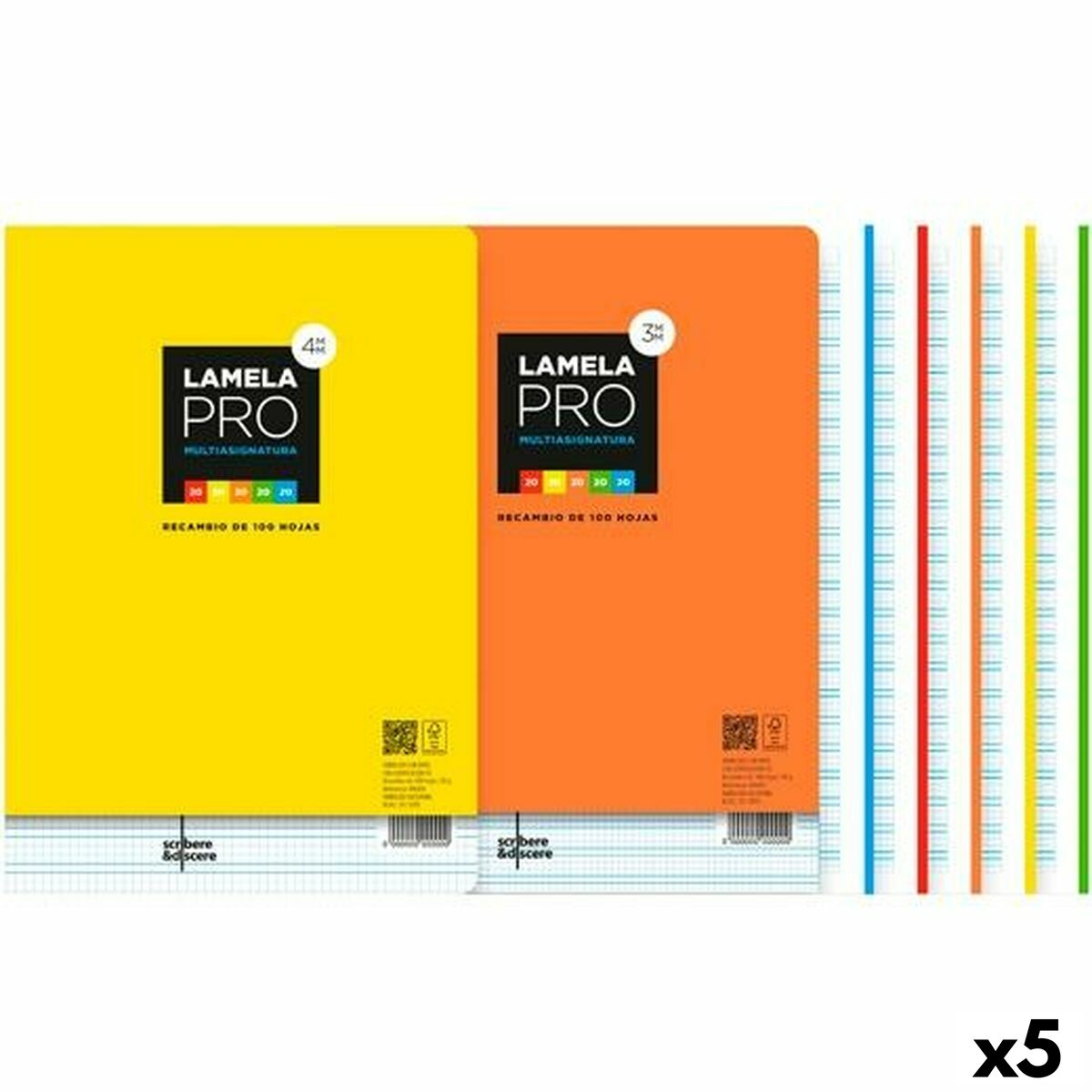 Replacement sheets Lamela Multicolour A4 100 Sheets 3 mm (5 Units) Replacement sheets Lamela Multicolour A4 100 Sheets 3 mm (5 Units)