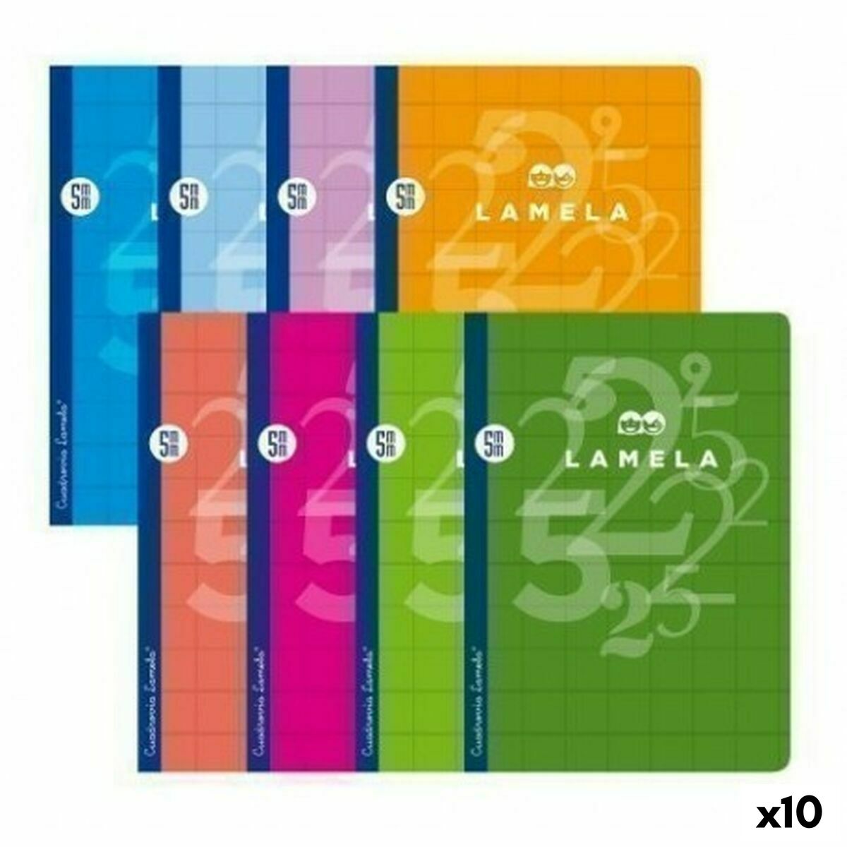 Notebook Lamela Multicolour Quarto (10 Units) Notebook Lamela Multicolour Quarto (10 Units)