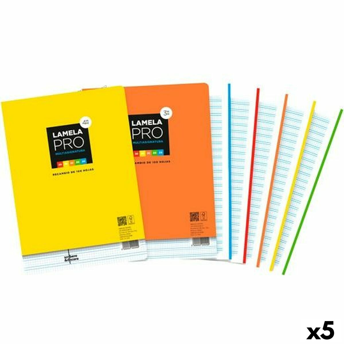 Replacement sheets Lamela Multicolour A4 100 Sheets 4 mm (5 Units) Replacement sheets Lamela Multicolour A4 100 Sheets 4 mm (5 Units)