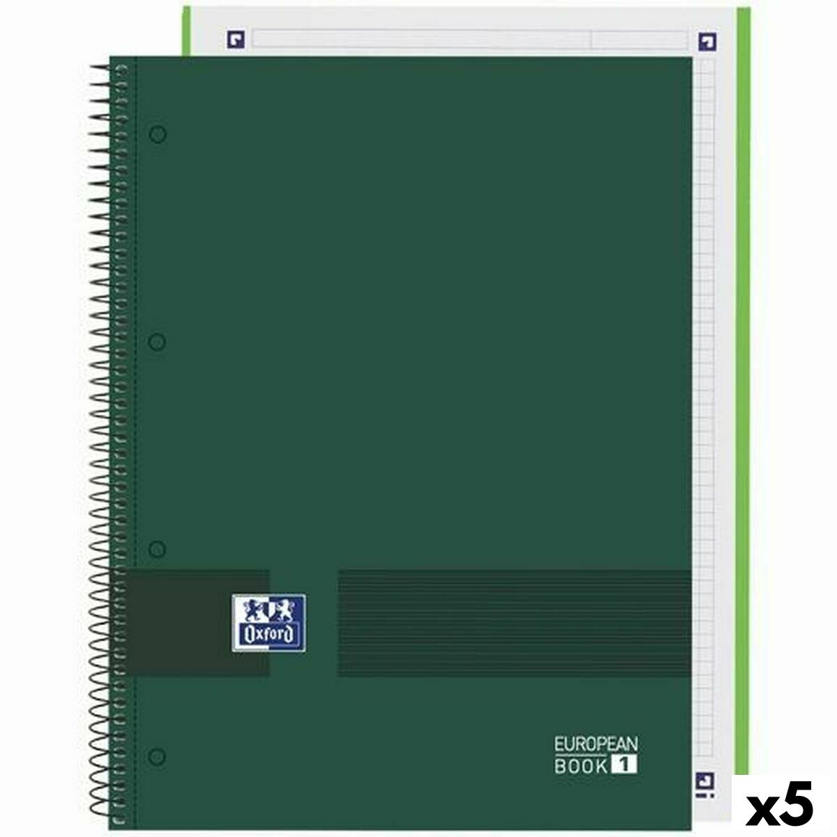 Notebook Oxford European Book Write&Erase Military green A4 80 Sheets (5 Units) Notebook Oxford European Book Write&Erase Military green A4 80 Sheets (5 Units)