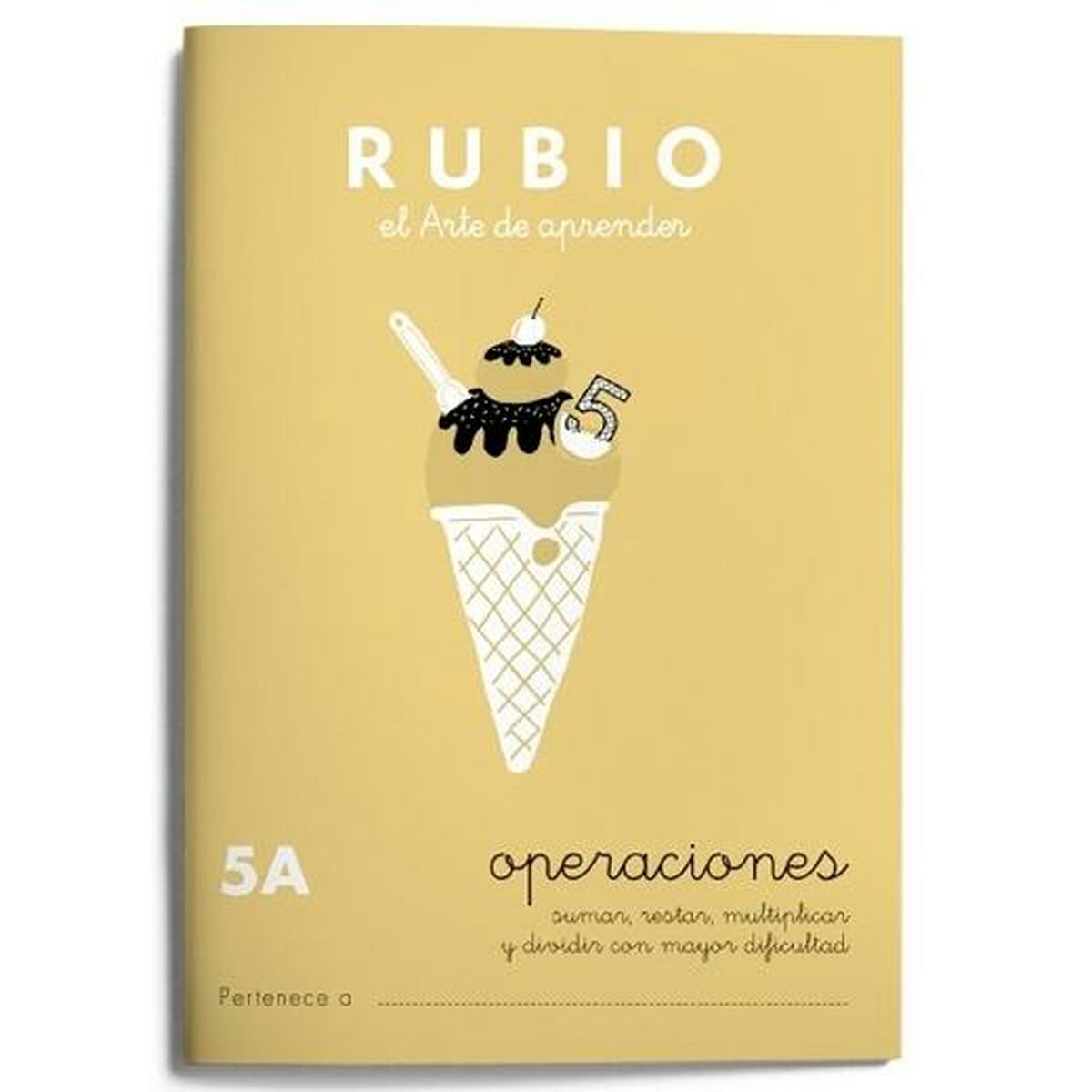 Maths exercise book Rubio NÂº 5A A5 Spanish 20 Sheets (10 Units)