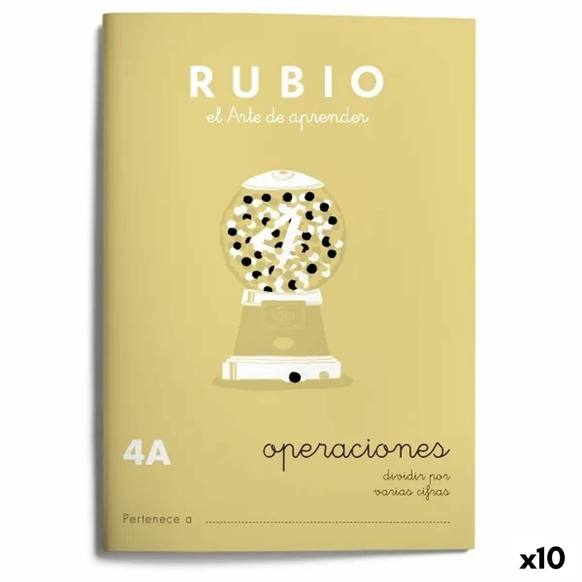 Maths exercise book Rubio NÂº4A A5 Spanish 20 Sheets (10 Units)