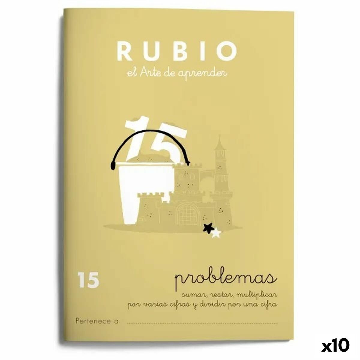 Maths exercise book Rubio NÂº15 A5 Spanish 20 Sheets (10 Units)