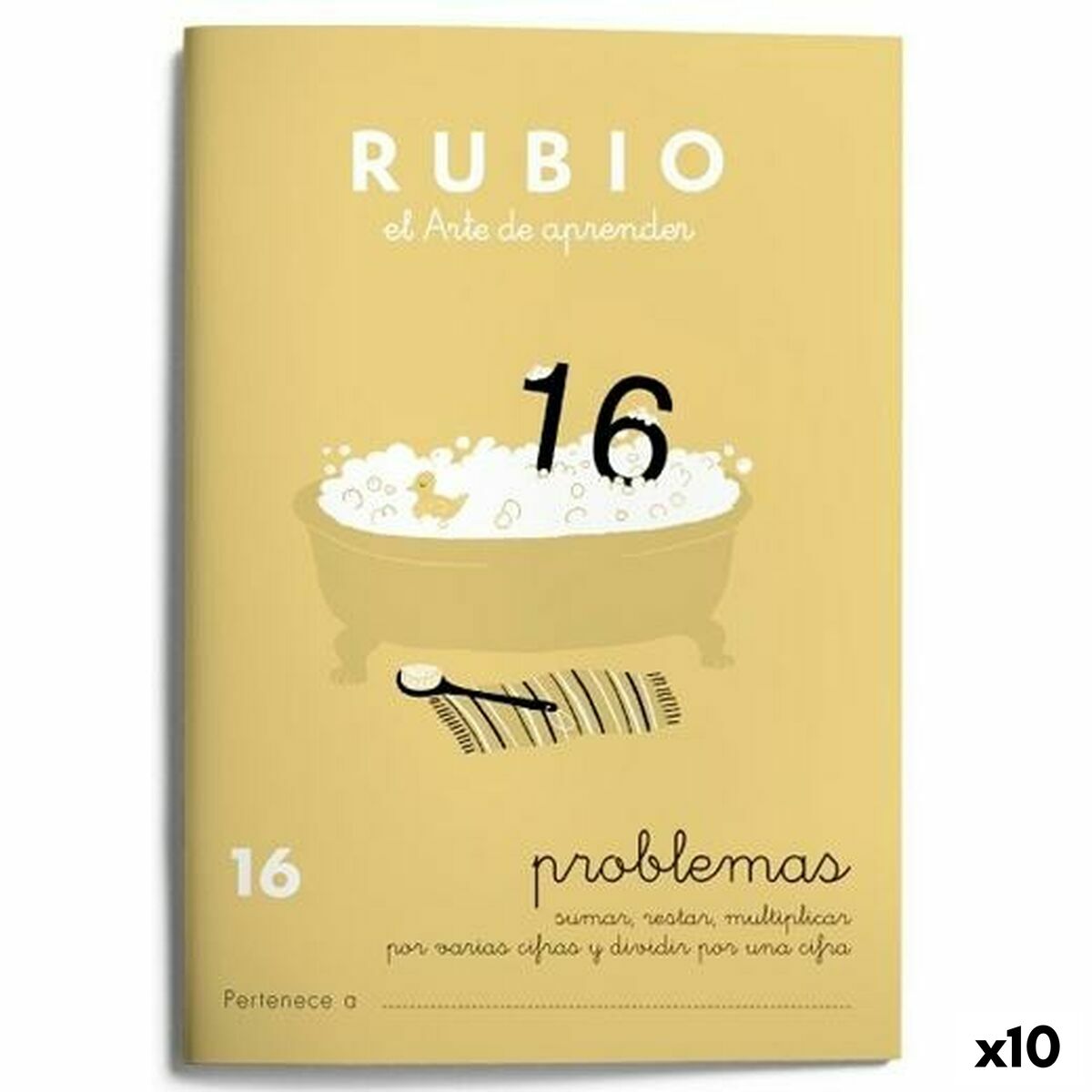 Maths exercise book Rubio NÂº 16 A5 Spanish 20 Sheets (10 Units)