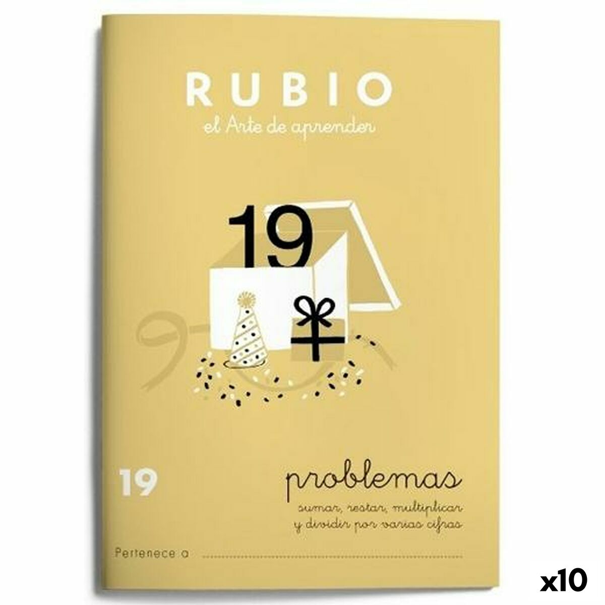 Maths exercise book Rubio NÂº19 A5 Spanish 20 Sheets (10 Units)