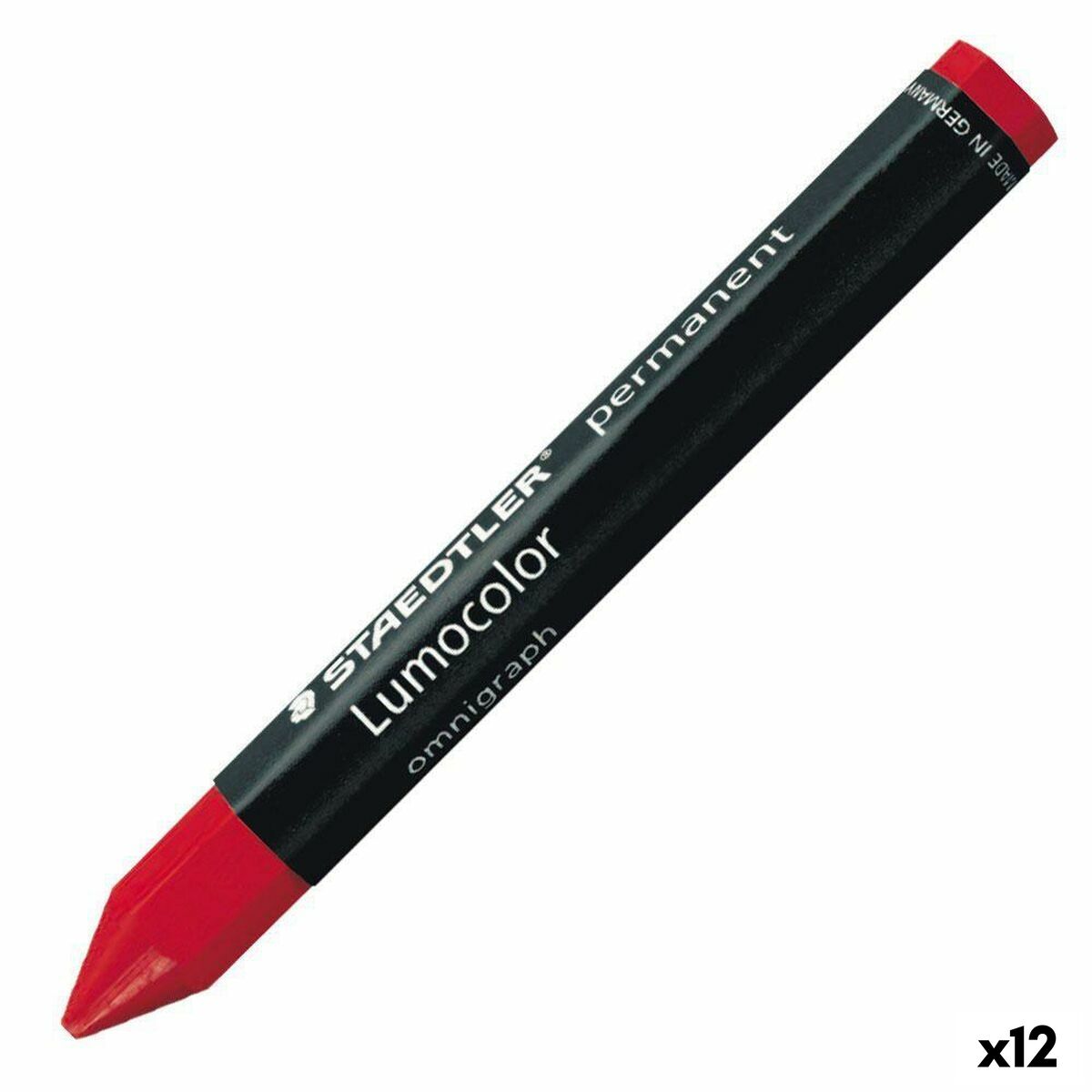 Coloured crayons Staedtler Lumocolor Permanent Red (12 Units) Coloured crayons Staedtler Lumocolor Permanent Red (12 Units)