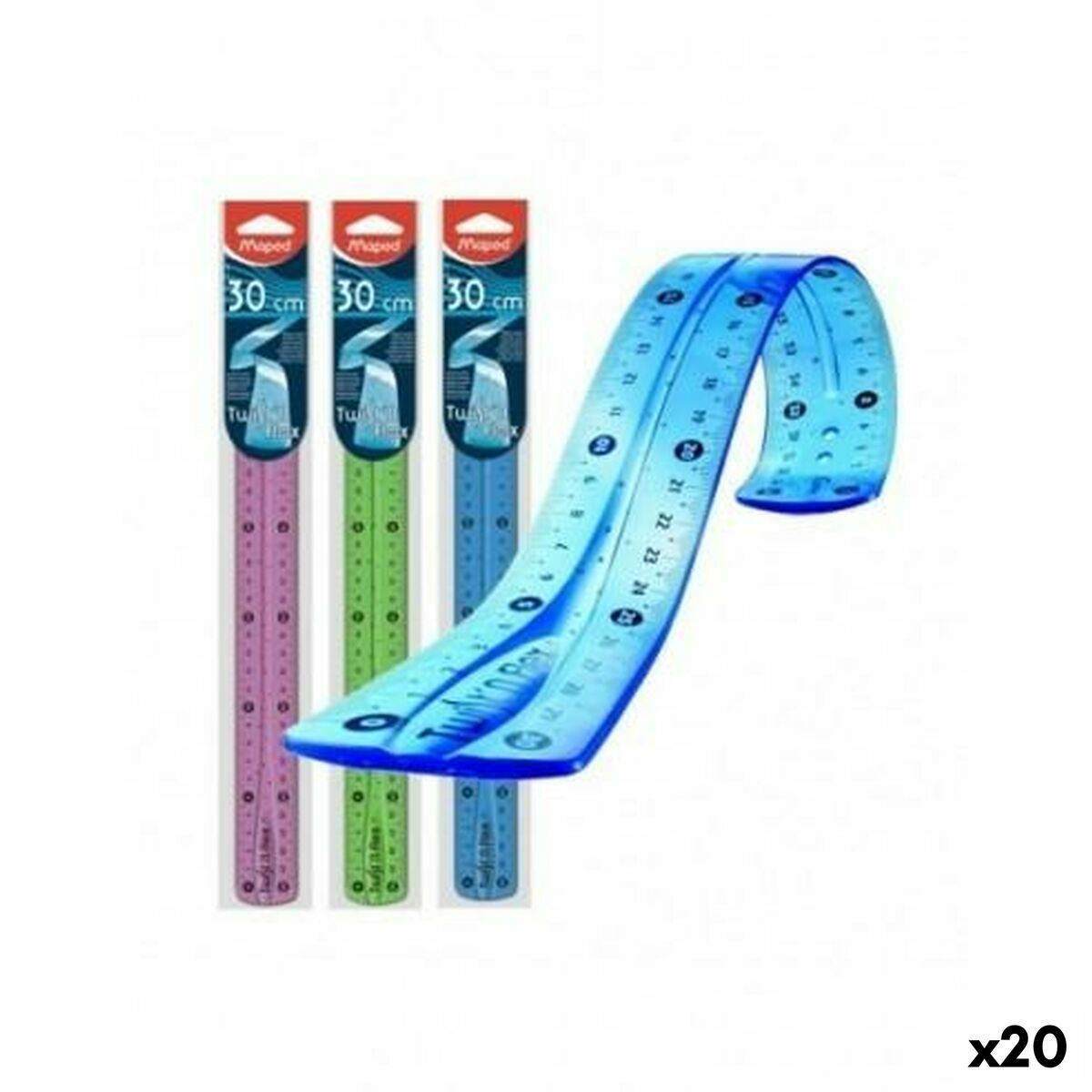Geometry set Maped Twist’n Flex Multicolour 30 cm (20 Units)