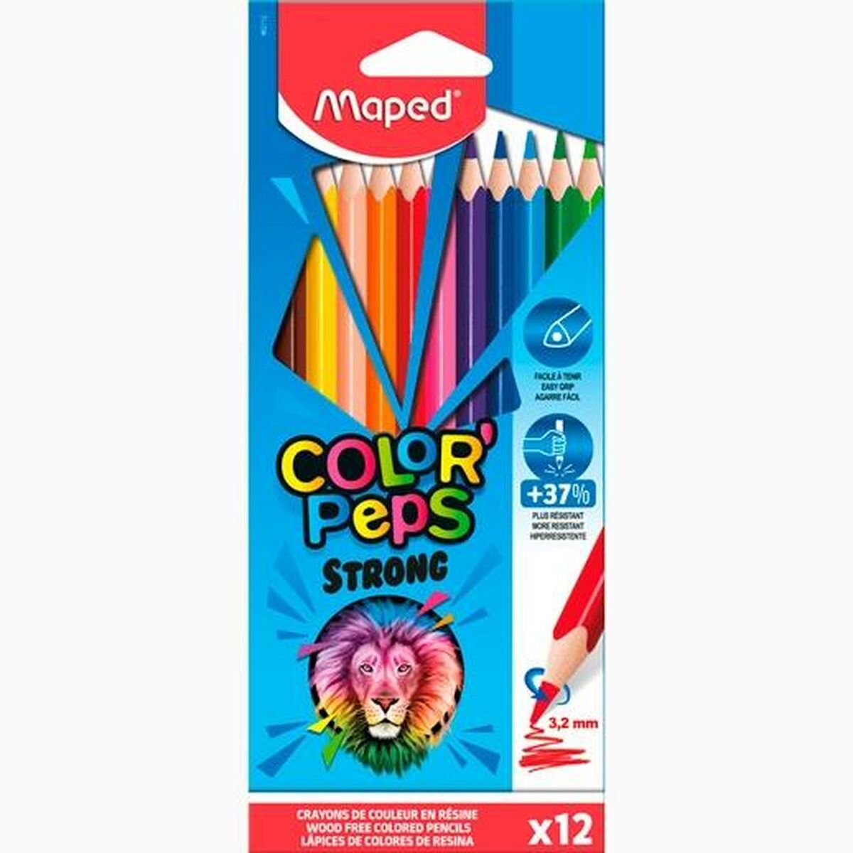 Colouring pencils Maped Color’ Peps Strong Multicolour 12 Pieces (12 Units)