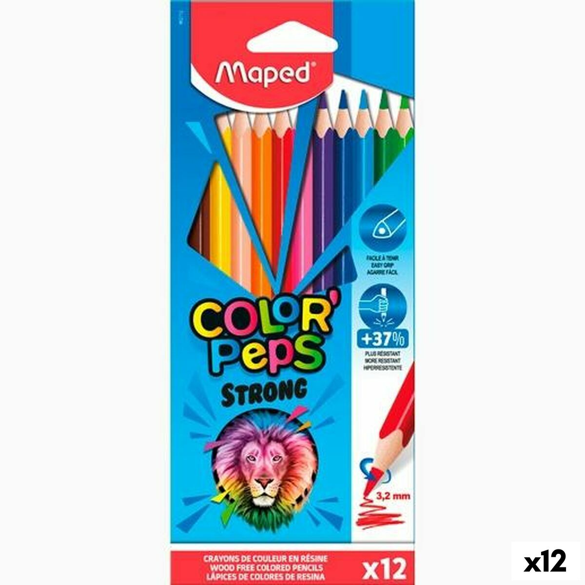 Colouring pencils Maped Color’ Peps Strong Multicolour 12 Pieces (12 Units) Colouring pencils Maped Color’ Peps Strong Multicolour 12 Pieces (12 Units)