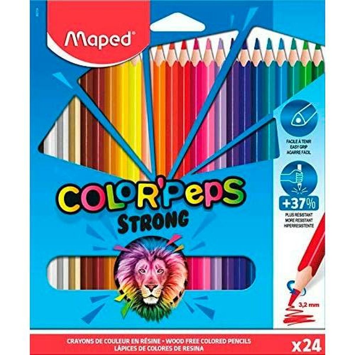 Colouring pencils Maped Color’ Peps Strong Multicolour 24 Pieces (12 Units)